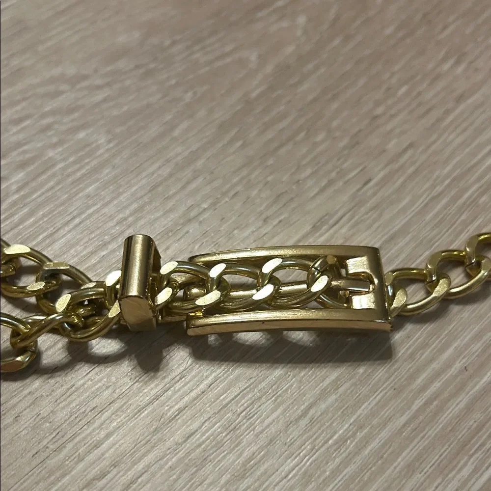 Lightweight Gold Toned Cuban Style Chain Belt